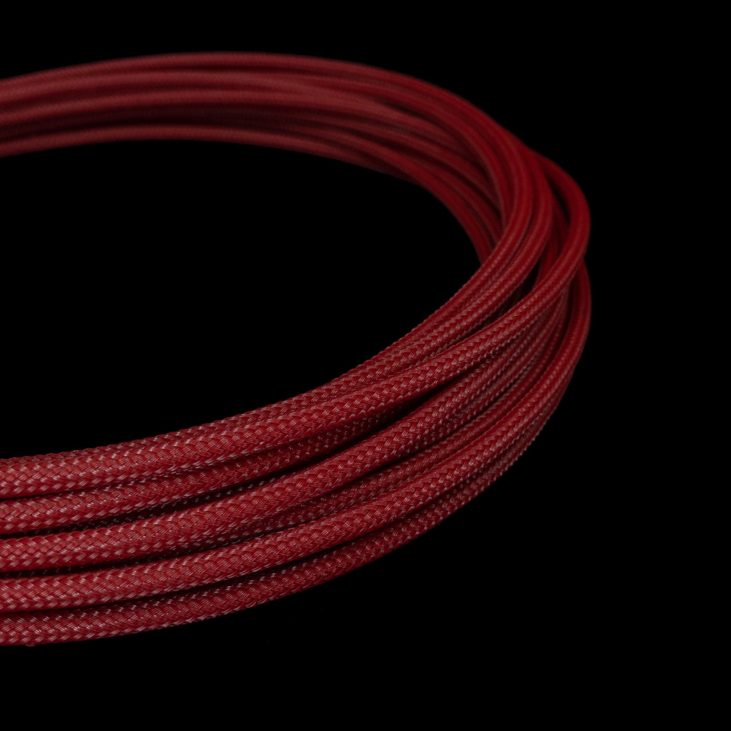 PET Cable Braided Sleeve - Dark Red - 5/32in (4mm)
