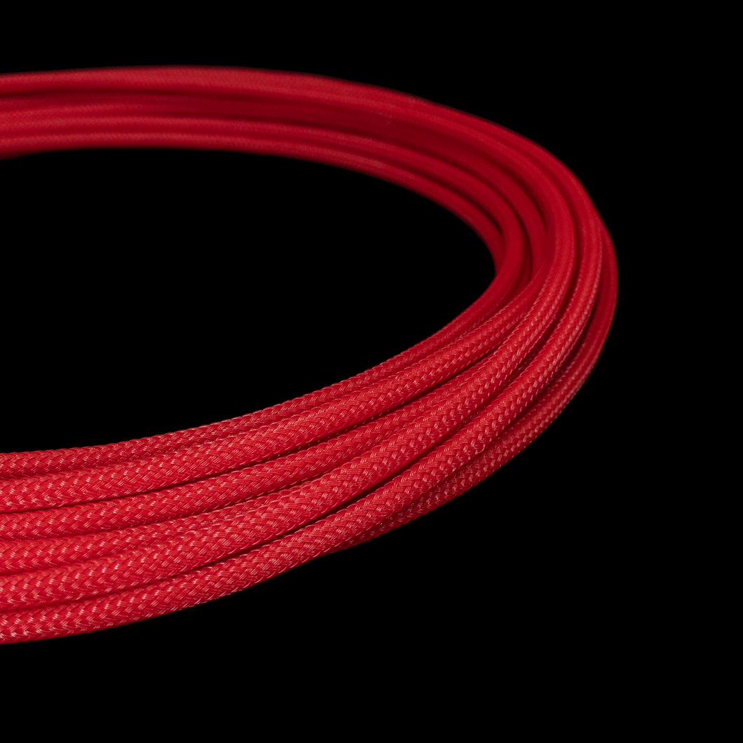 PET Cable Braided Sleeve - Red - 5/32in (4mm)