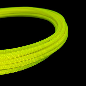 PET Cable Braided Sleeve - UV Yellow - 5/32in (4mm)
